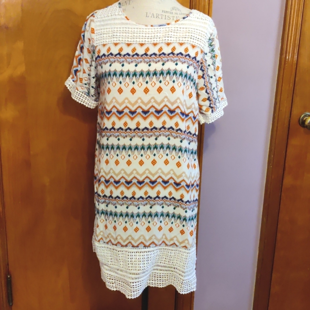 Kori Patterned Tunic Dress Large